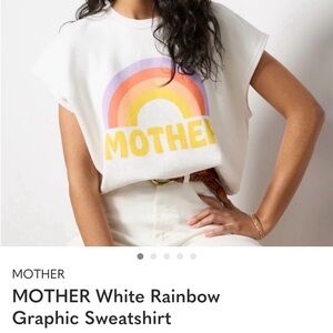 MOTHER White Rainbow Graphic Sweatshirt